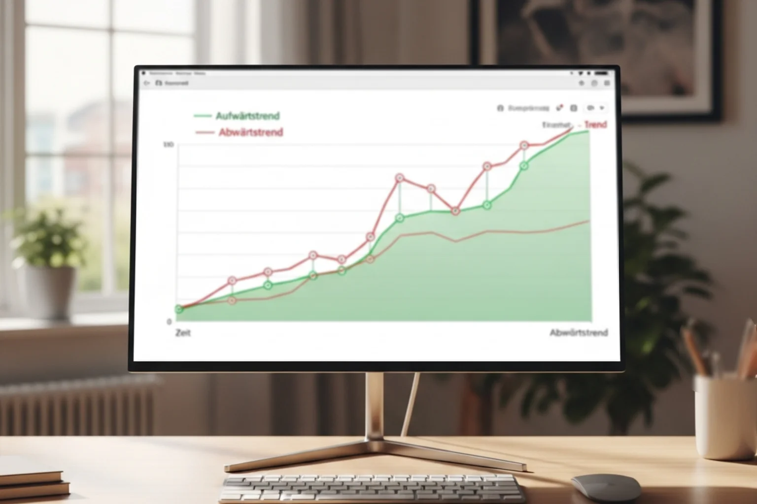 Bildschirm mit Liniendiagramm zeigt Quotenentwicklung vor einem Fussballspiel